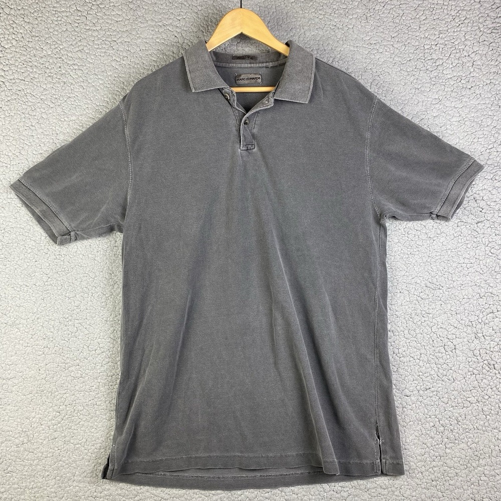 Marc Edwards Mens‎ Sz XL Shirt Gray Fade Golf Polo Vintage Wash 100% Cotton **
